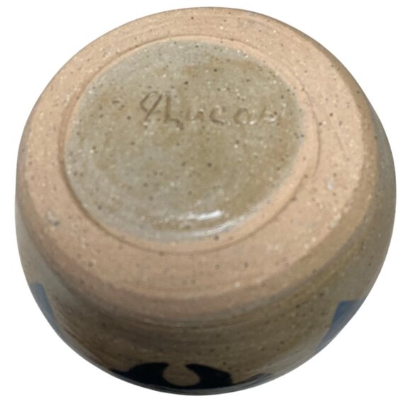 Southwestern Handmade Bear Pottery Bowl Planter with Beads & Feathers - Picture 8 of 8